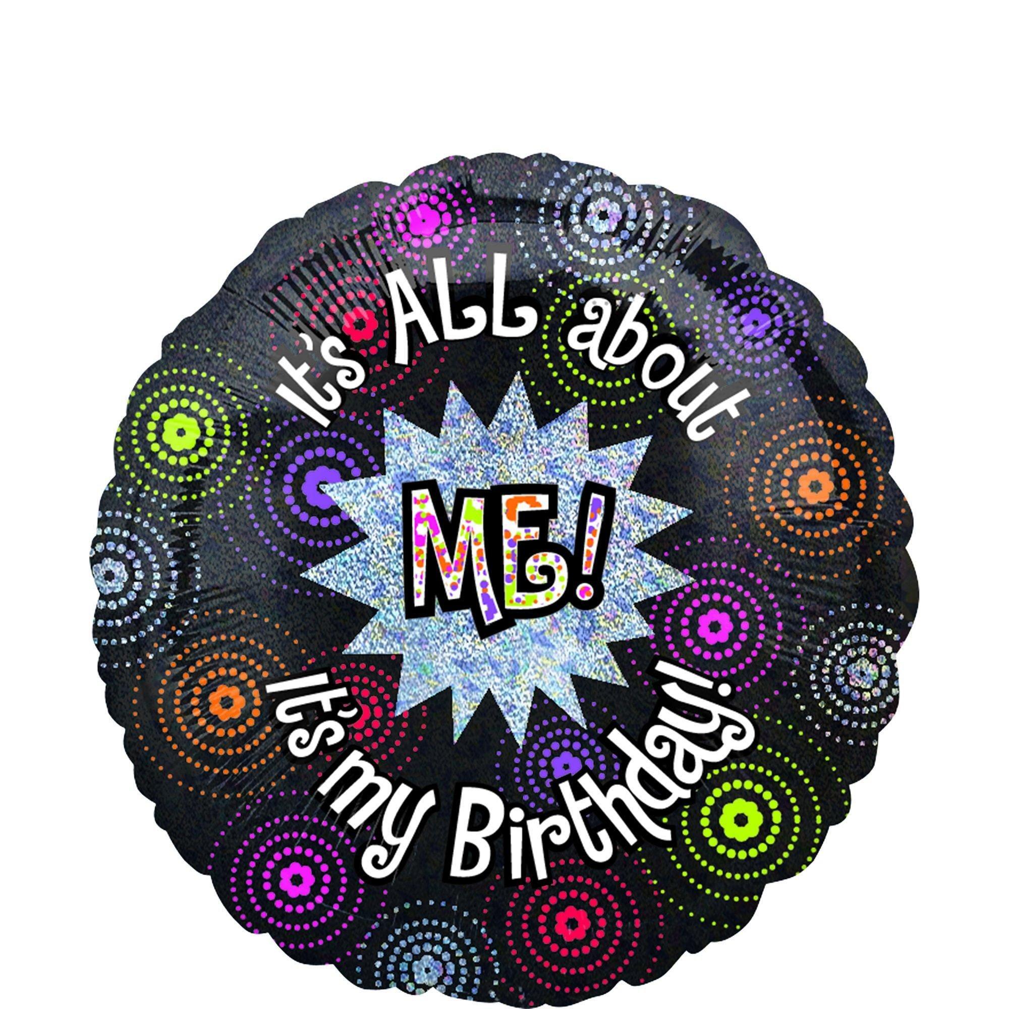 All About Me Birthday Foil Balloon Bouquet with Balloon Weight, 10pc